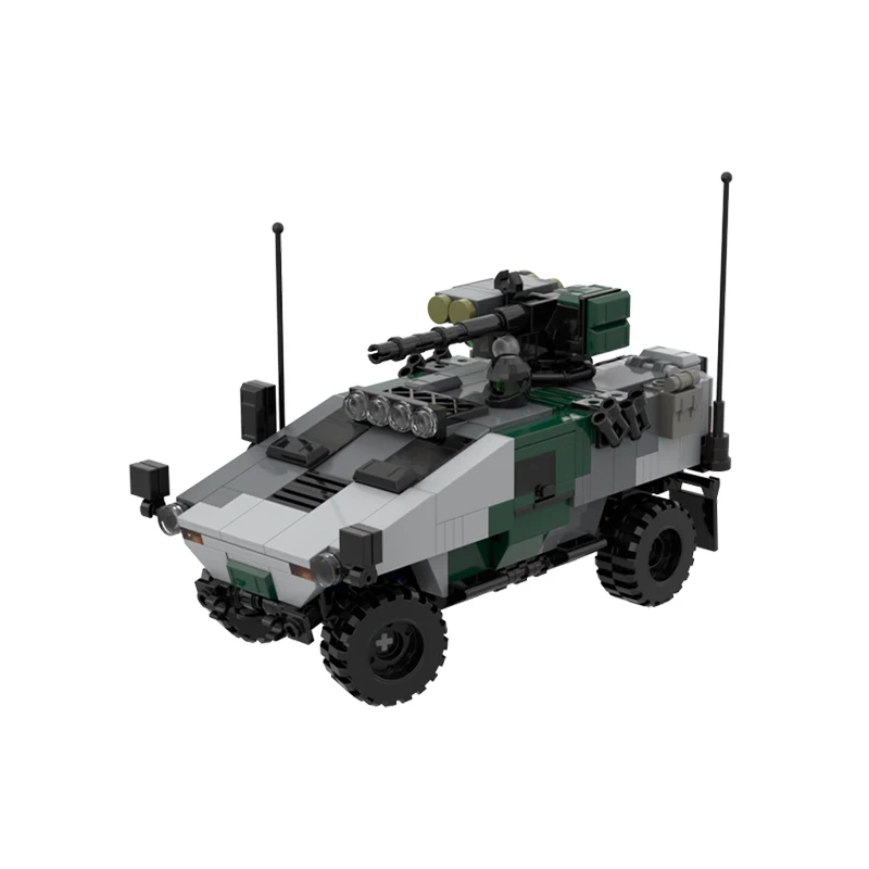 MOC 軍事シリーズヴァンガード ASV 装甲セキュリティ車両モデルビルディングブロック技術レンガセット DIY 男の子のおもちゃクリスマスギフト