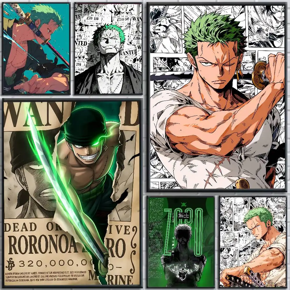 One Piece Roronoa Zoro Wano Arc Anime Poster HD Canvas Wall Art Waterproof Print Bedroom Living Decor