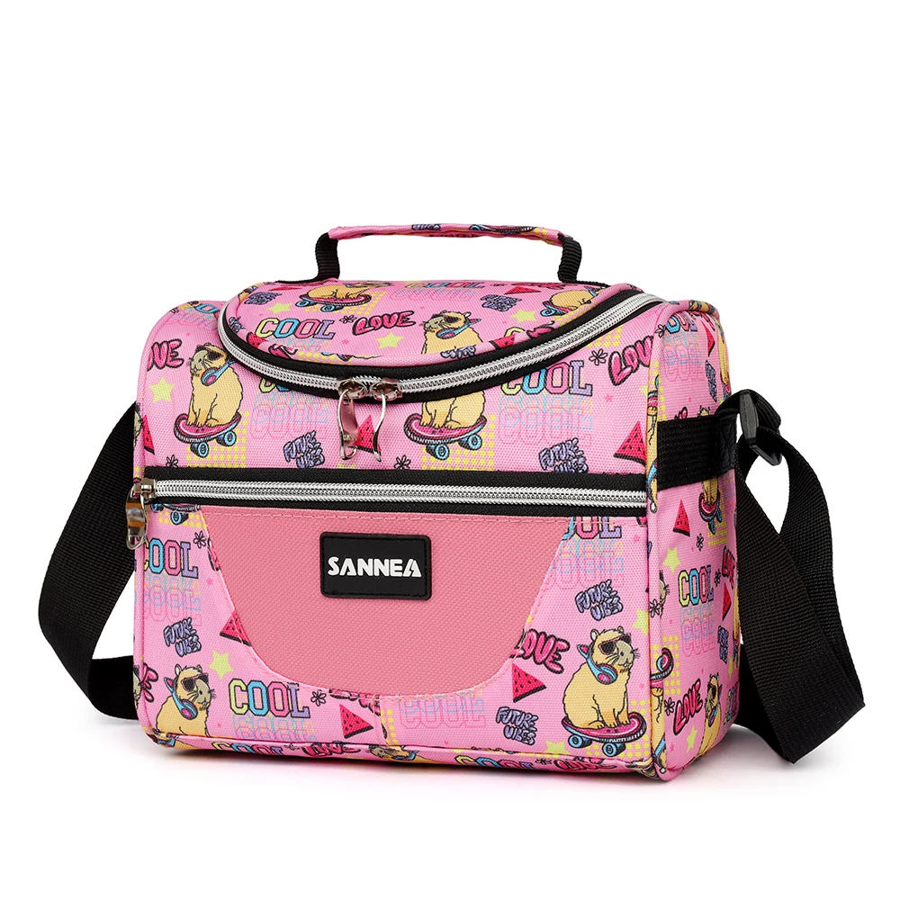 Schöne Lunchtasche mit bedrucktem Muster, Picknicktasche, Isoliertasche, Frischhaltetasche, Eisbeutel – Detail 7