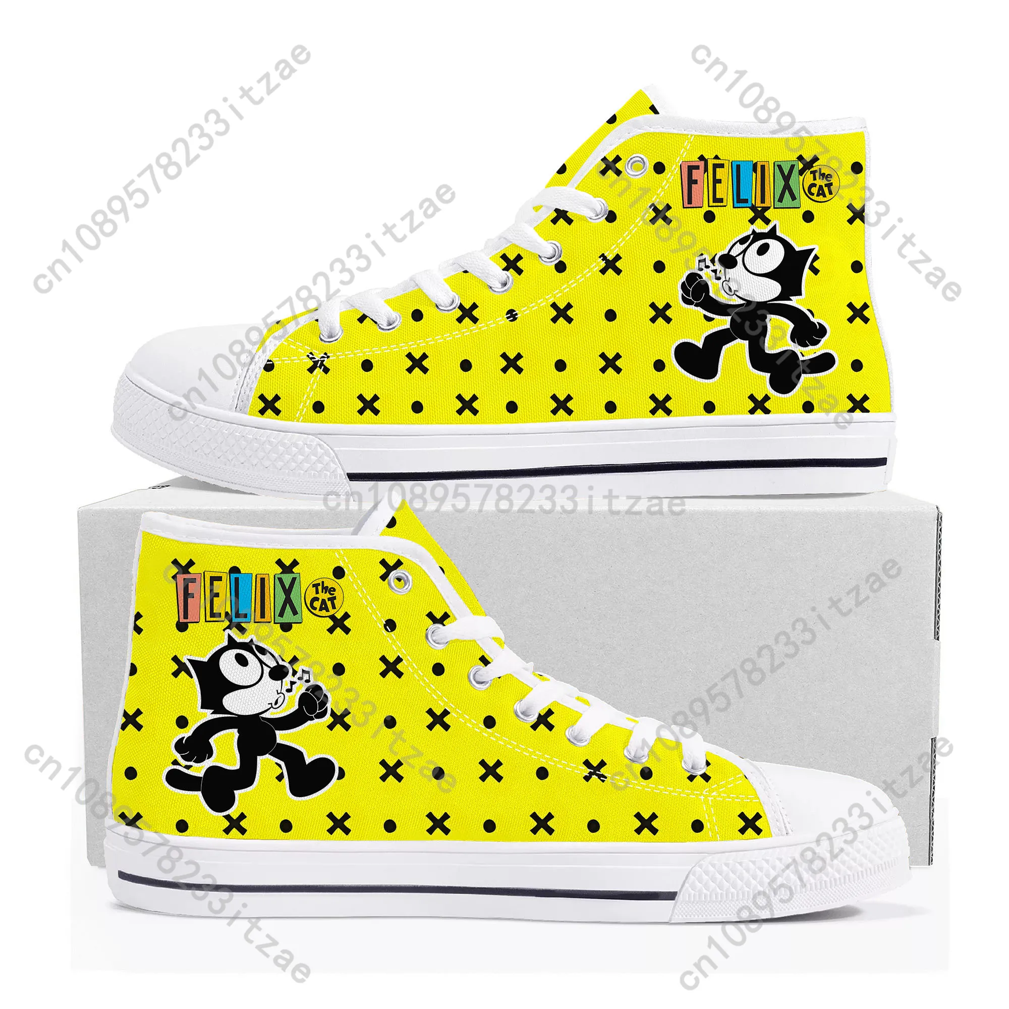 

F-Felix The Cat shoes High Top Sneakers Mens Womens Teenager High Quality Canvas Sneaker couple Casual Shoe Customize Shoes
