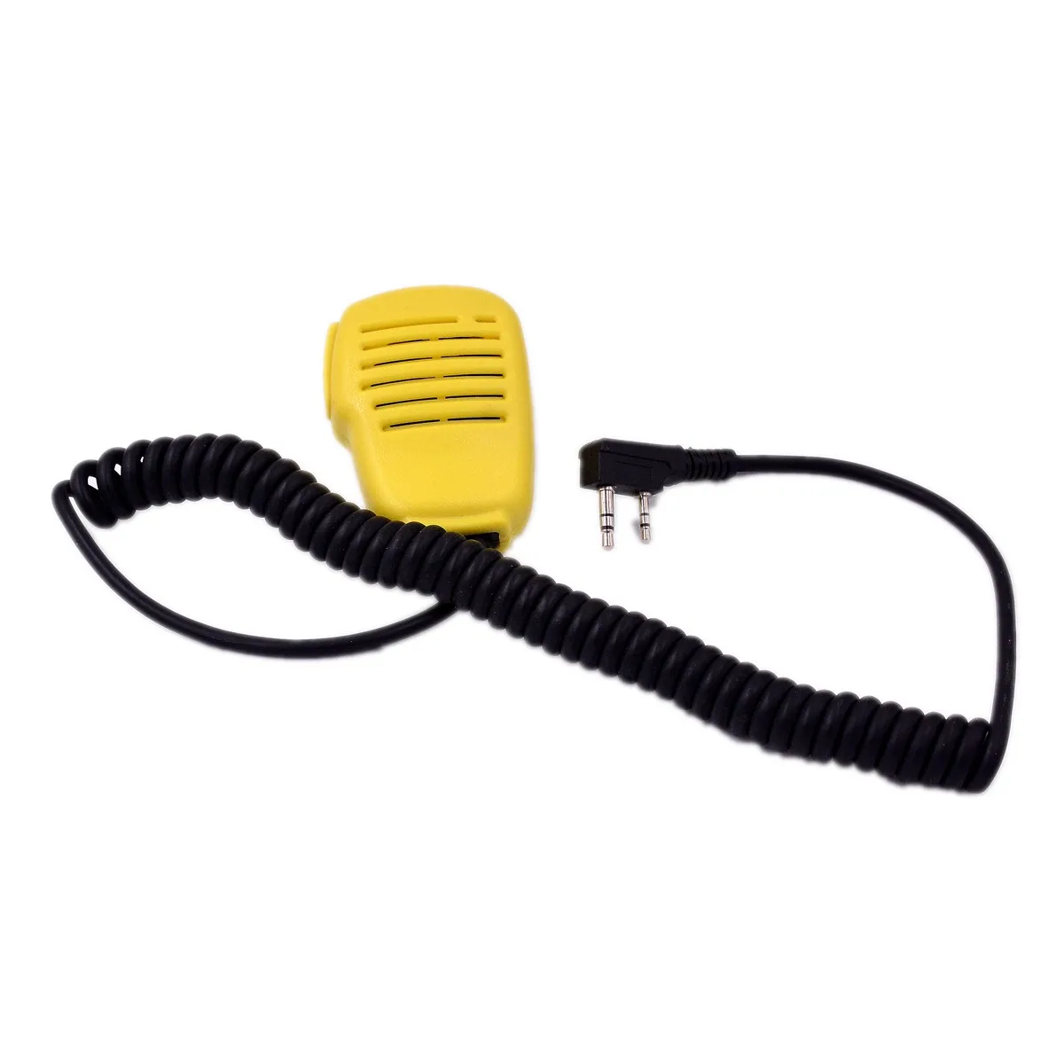 Micrófono amarillo portátil altavoz de hombro llave PTT para TYT HYT KENWOOD Baofeng Walkie Talkie 2 pines Mini