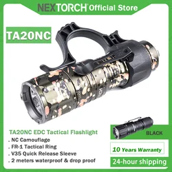 NEXTORCH TA20NC Tactical Flashlight, EDC Portable with Finger Ring High Brightness Professional Flashlight Rugged Durable TA20