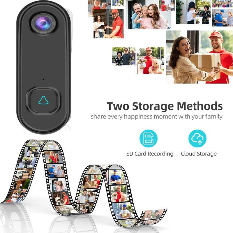 Aoskrama 1080P Tuya Wire Supply Smart Video Doorbell Waterproof Intercom Security PIR Detect Digital Outdoor Wireless Door Bell