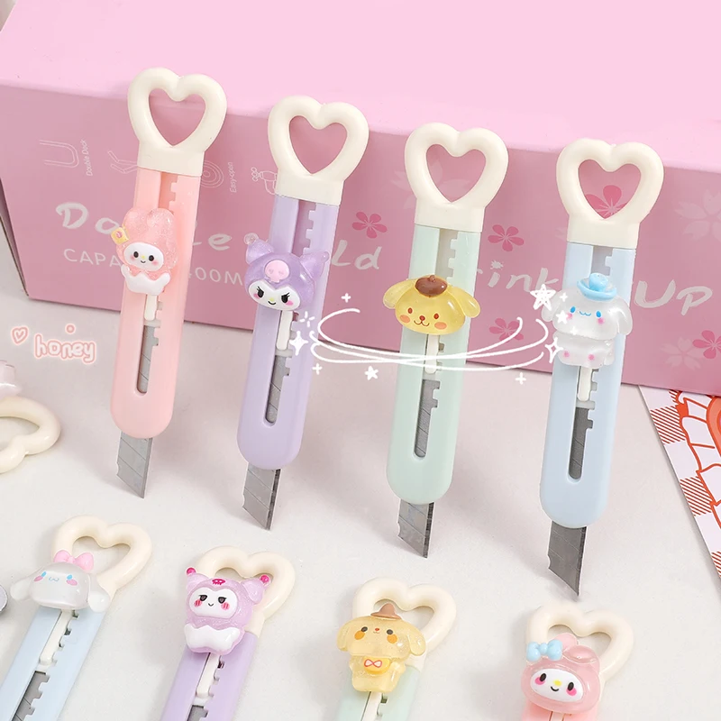 5/10pcs Sanrio Utility Knife Kawaii Hello Kitty Kuromi Art Knife Express Box Knife Paper Cutter Wrapping Stationery Supplies