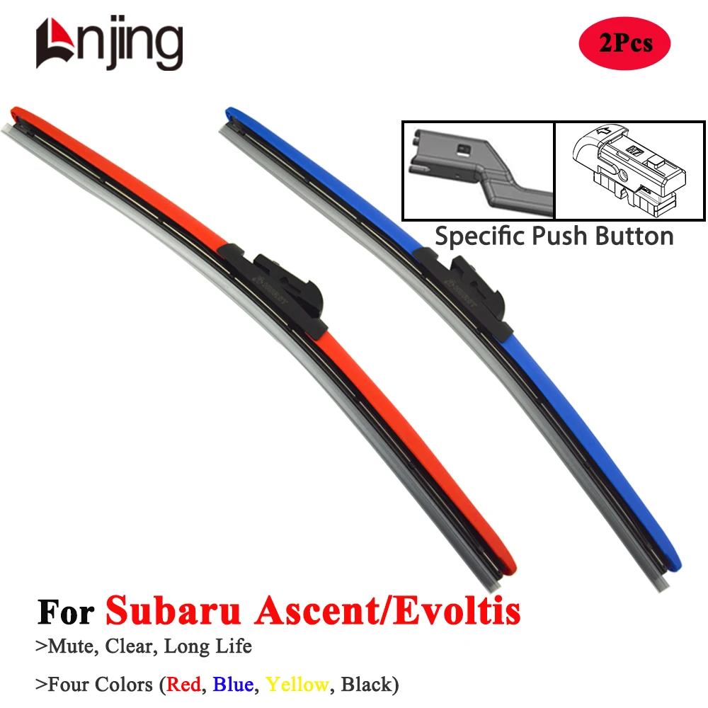 LNJING Colorful Wiper Blades For Subaru Ascent Evoltis 2019 2020 2021 2022 2023 2024 2025 Car Accessories Red Blue Hybrid Wipers