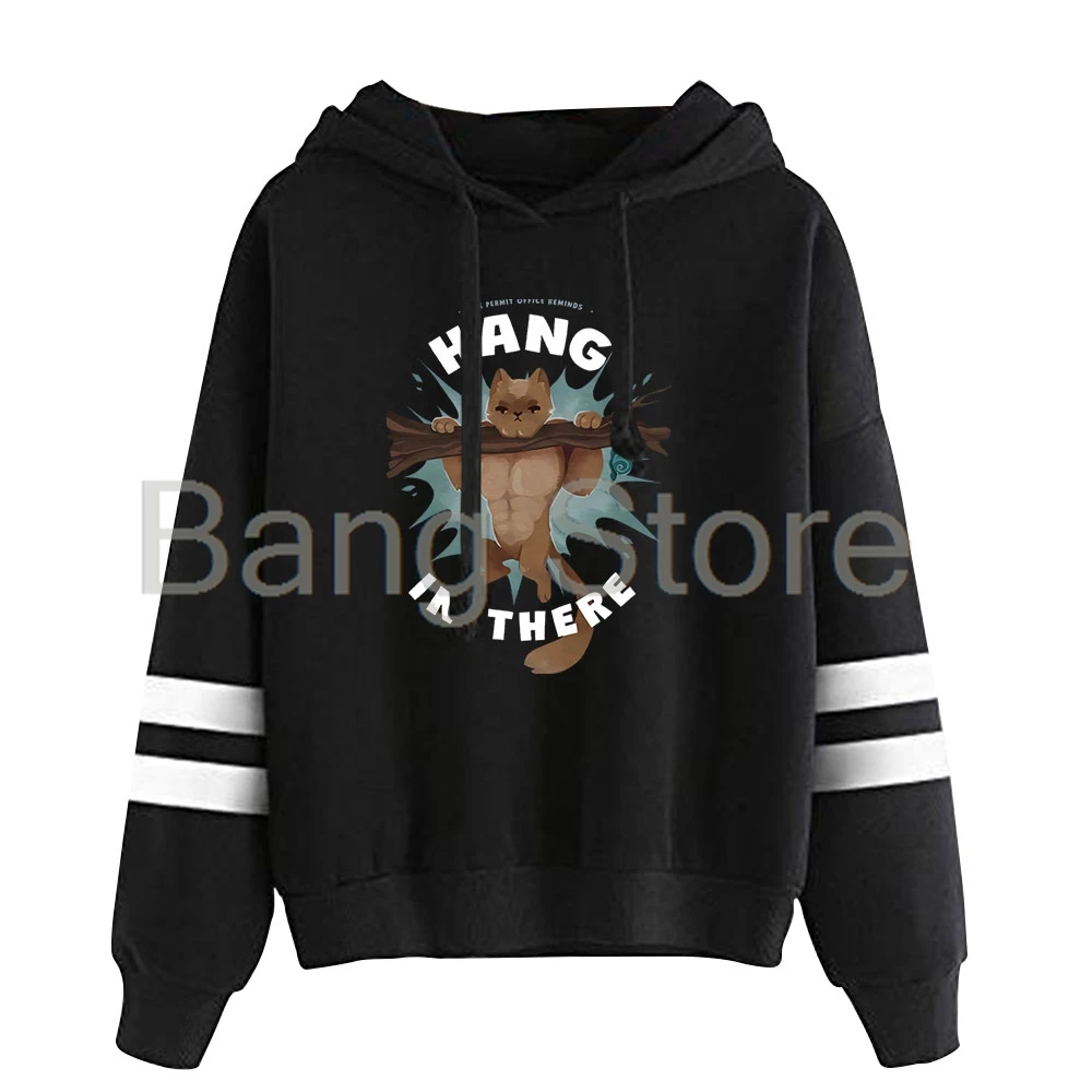 Grian Hang in There Permit Office Cat Pullover Hoodie Unisex Hooded Sweatshirt Fashion Unisex Tracksuit