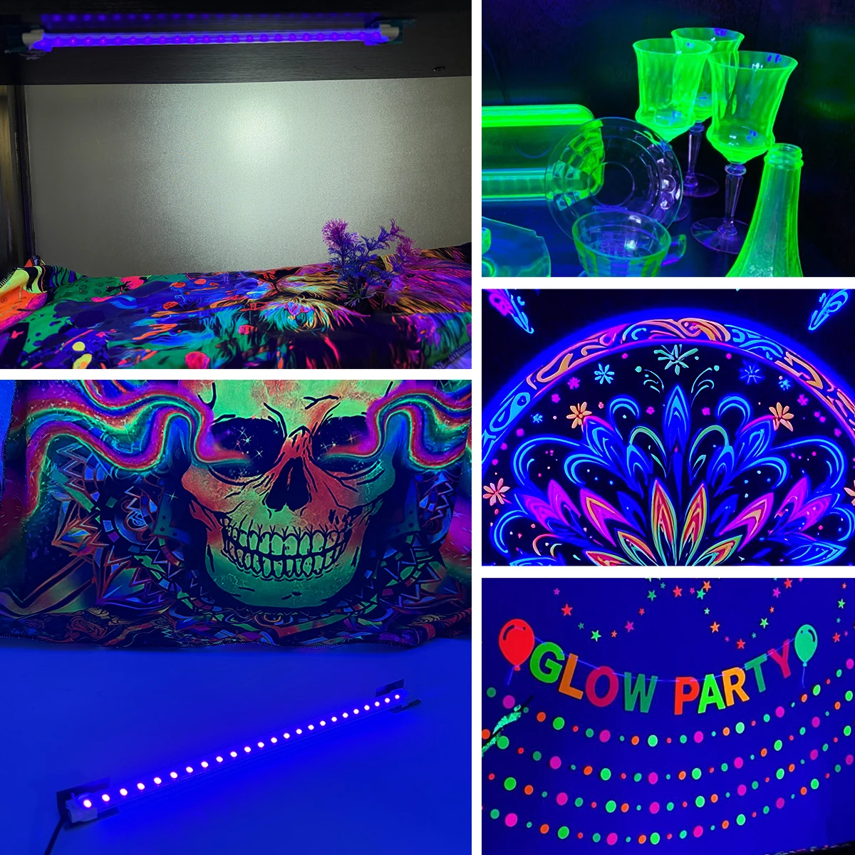 ضوء أسود مغناطيسي 5 فولت، مصباح معالجة بالأشعة فوق البنفسجية 5 وات، مصباح أظافر جاف UVA 39 نانومتر، كاشف أموال، ضوء أسود فلوري مزخرف