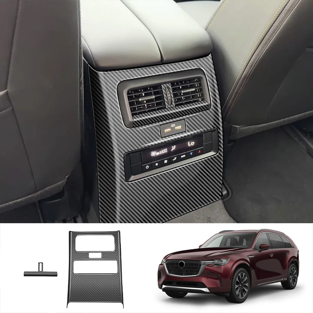 

Carbon Fiber ABS Rear AC Vent Kick Guard for Mazda CX-90 2024– Back Seat Protector Cover | Anti-Scratch Interior Accessories