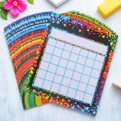 

50pcs Incentive Cards Teaching Materials Behavior Chart Reward System Sticker Charts Chore Star Punch Kids Classroom