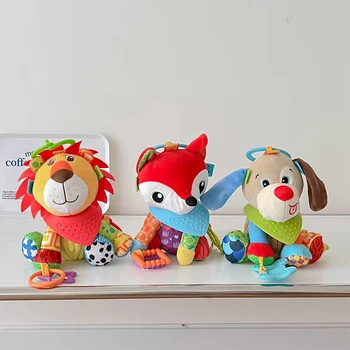 צעצועי תינוקות חלוש ממולא עגלה עגלה תולה בעלי חיים מיטת תינוק לתינוקות לתינוקות