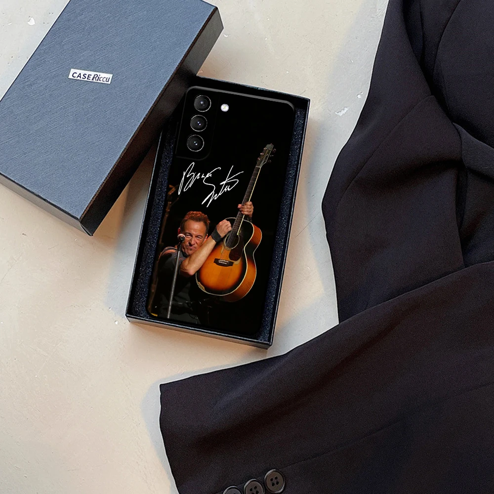 Custodia per telefono con firma Bruce Springsteen per Samsung S22 S21 S20 Pro Plus Ultra S10 S9 S8 Note 20 10 9 cover paraurti Ultra per telefono