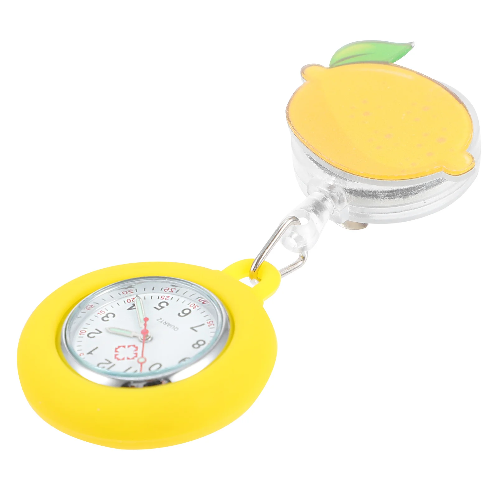 Lemon Nurse Pocket Watch Luminous Retractable Creative Cartoon Design Highquality Glass Quartz Alloy Durable Lemon Nurse Watch