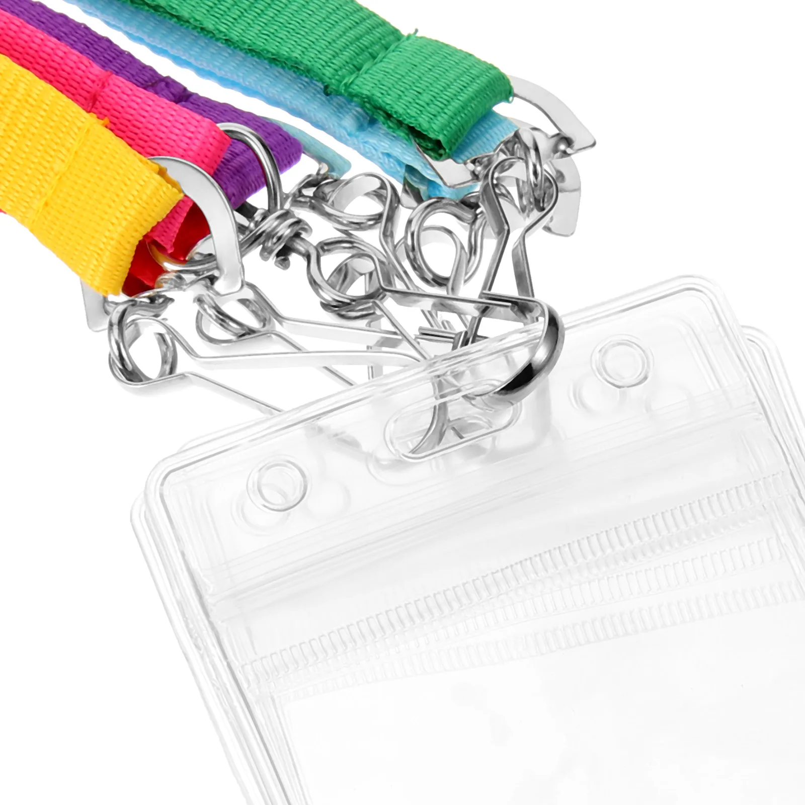 

6 Pcs Lanyard with Card Holder Waterproof ID Badge Holders Lanyards Metal Sleeve
