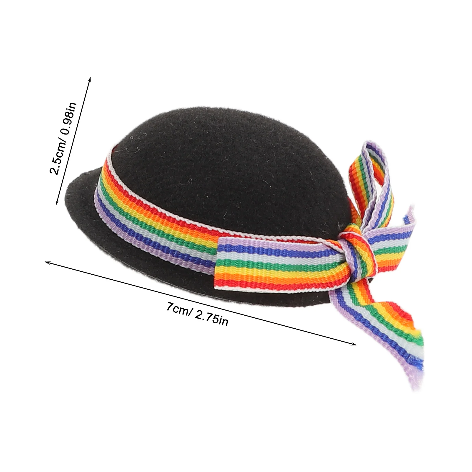 4 pezzi mini cappelli cappelli a cilindro formali neri con tessitura colorata piccoli copricapi artigianali per la festa del tè in casa delle bambole - accessori in miniatura