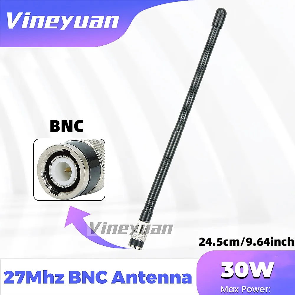 

27Mhz 9.45inch BNC Soft Antenna Handheld for IC-V8 IC-V80 IC-V82 TK100 TK300 CP500 Walkie Talkie Accessories CB Radio Antenna