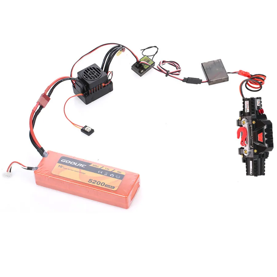 Treuil simulé à double moteur pour voiture d'escalade sur chenilles télécommandée 5-11V pour 1:10 Traxxas TRX4 TRX6 Axial SCX10 Gen8, pièces de mise à niveau