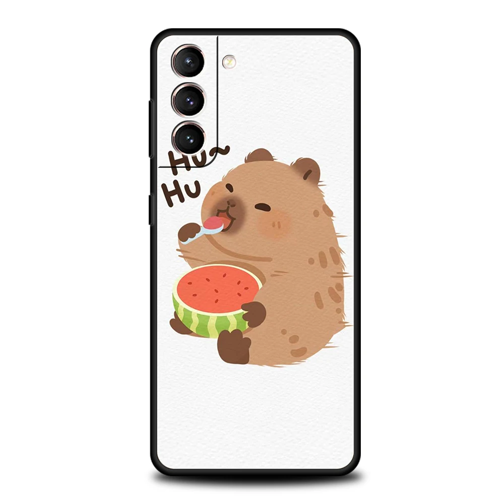 Cartoon Capybara Case for Samsung Galaxy S24 S23 S22 S20 S21 FE Ultra S24 S23 S10 S10E S9 S8 Plus 5G Silicone Phone Cover Capas