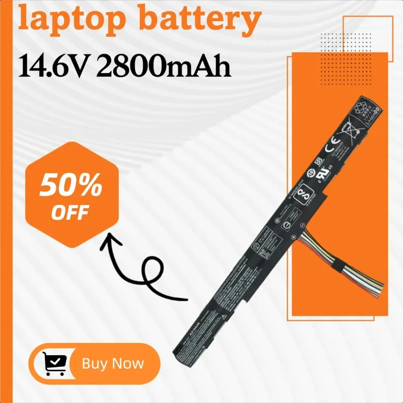 

14.6V 2800mAh Laptop Batteries AS16A5K For ACER AS16A8K E5-475G 553G 523G 575G
