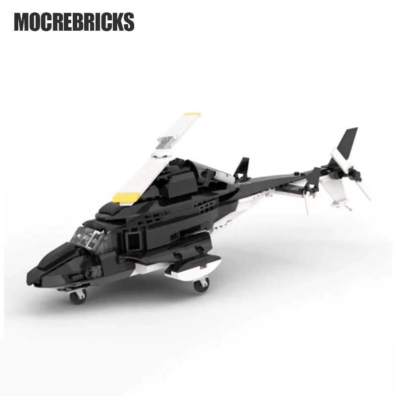 Science Fiction Serie MOC klocki helikopter Airwolf technologia Model kolekcjonerski klocki DIY samolot zabawki dla dzieci prezenty