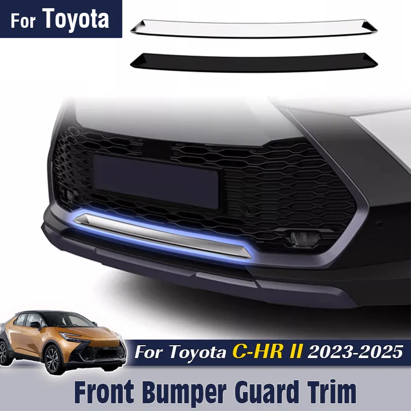 

Для Toyota C-HR CHR II 2023 2024 2025: Защитные декоративные накладки на передний нижний бампер, предотвращающие царапины и столкновения, для экстерьера автомобиля