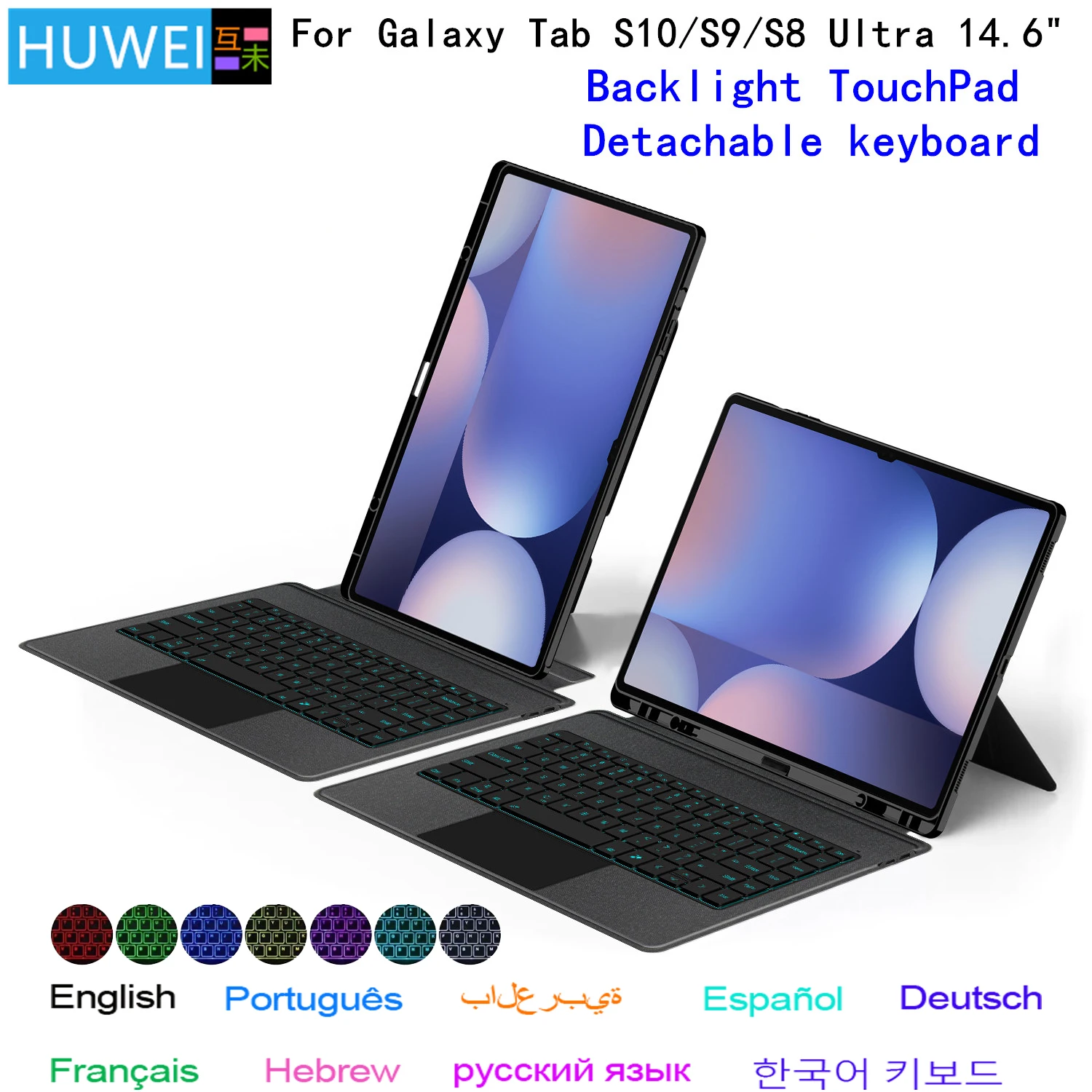 

Magic Keyboard For Samsung Galaxy Tab S10 Ultra 14.6 inch SM-X920 X926C Smart Cover for Galaxy Tab S8 S9 Ultra 14.6" Tablet Case