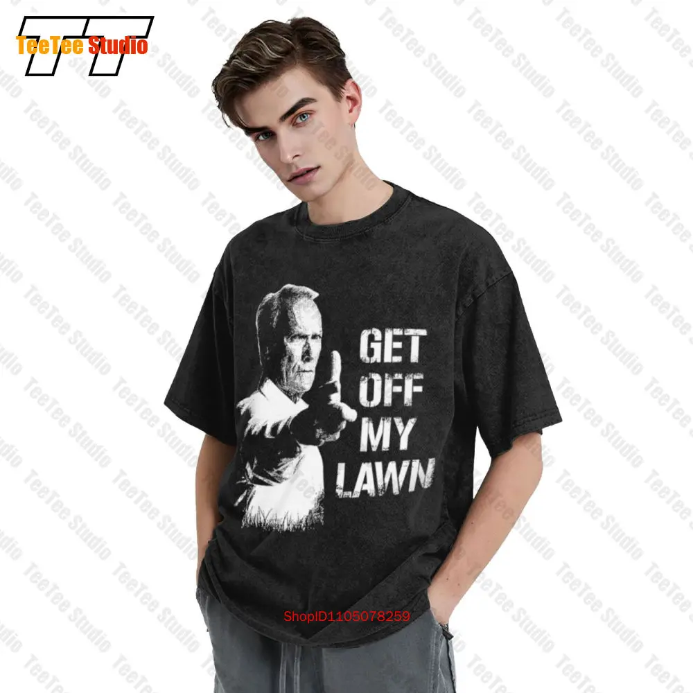 تي شيرت Get Off My Lawn I Love My Lawn Vintage كبير الحجم SN5B