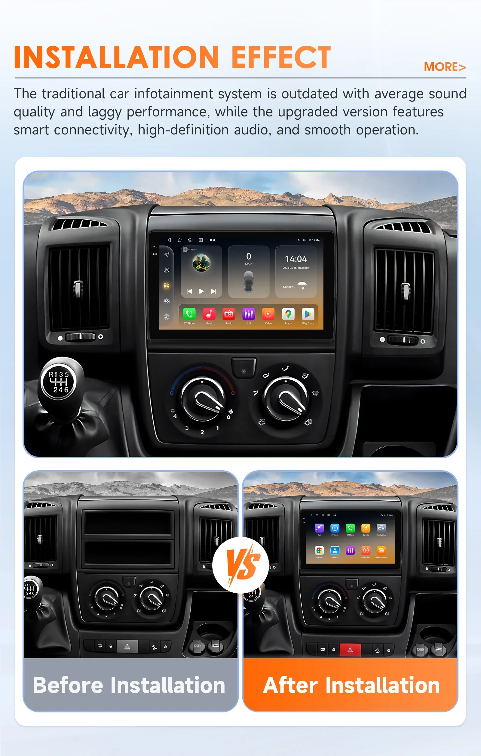 Hizpo CarPlay 4G 6115 AI-Systeme Android 14 Autoradio für Fiat Ducato 3 2006-2022 Multimedia-Videoplayer GPS 2 Din Autoradio – Detail 8
