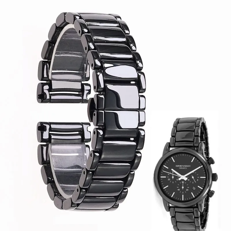 22mm Black White Smooth Ceramic Strap For Armani Watches Ar1499 Ar1507 Ar1509 Men Women Watch Strap sports Wristband Bracelet