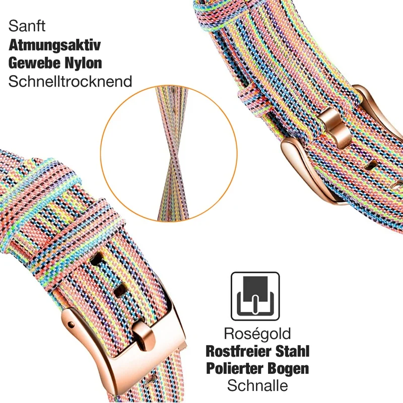 Carga 5 pulseira macio colorido tecido lona rapidamente seco feminino banda cinta com ouro adaptador de liberação rápida para fitbit carga 5
