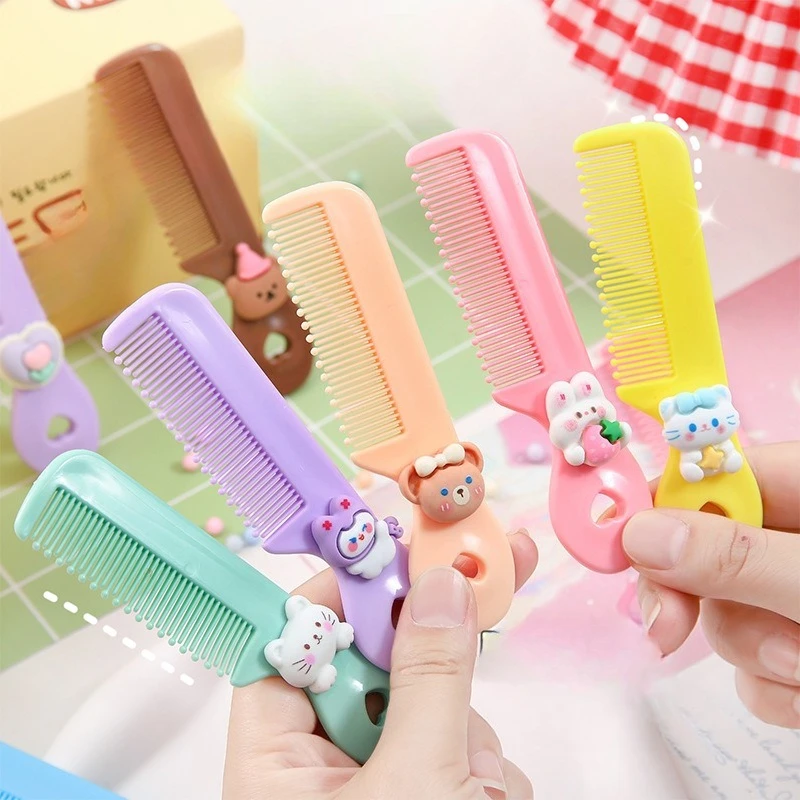 

Cartoon Comb Portable Mini Cartoon Baby Rounded Comb Teeth Round Head Smooth Handle Color Toddler's Head Combs for Children