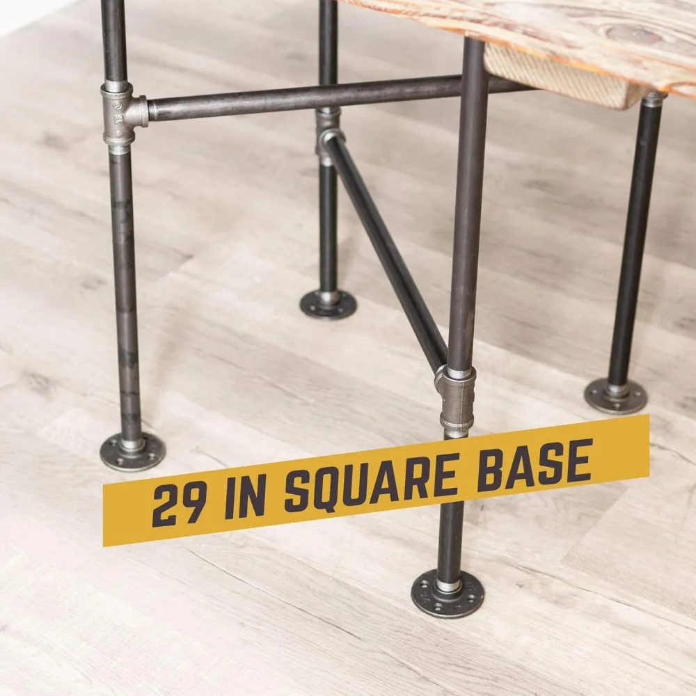 Industrial Dining Table Base 30" Height Pipe Table Base for Home Office, Basement, Study, Solitaire Design