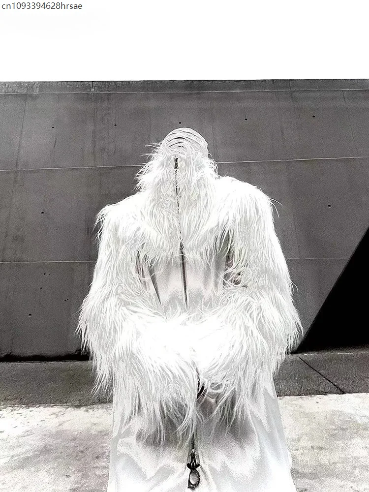 2025 nouveau automne hiver épais chaud poilu Shaggy recadrée fausse fourrure manteau hommes de luxe vêtements de créateur noir moelleux veste