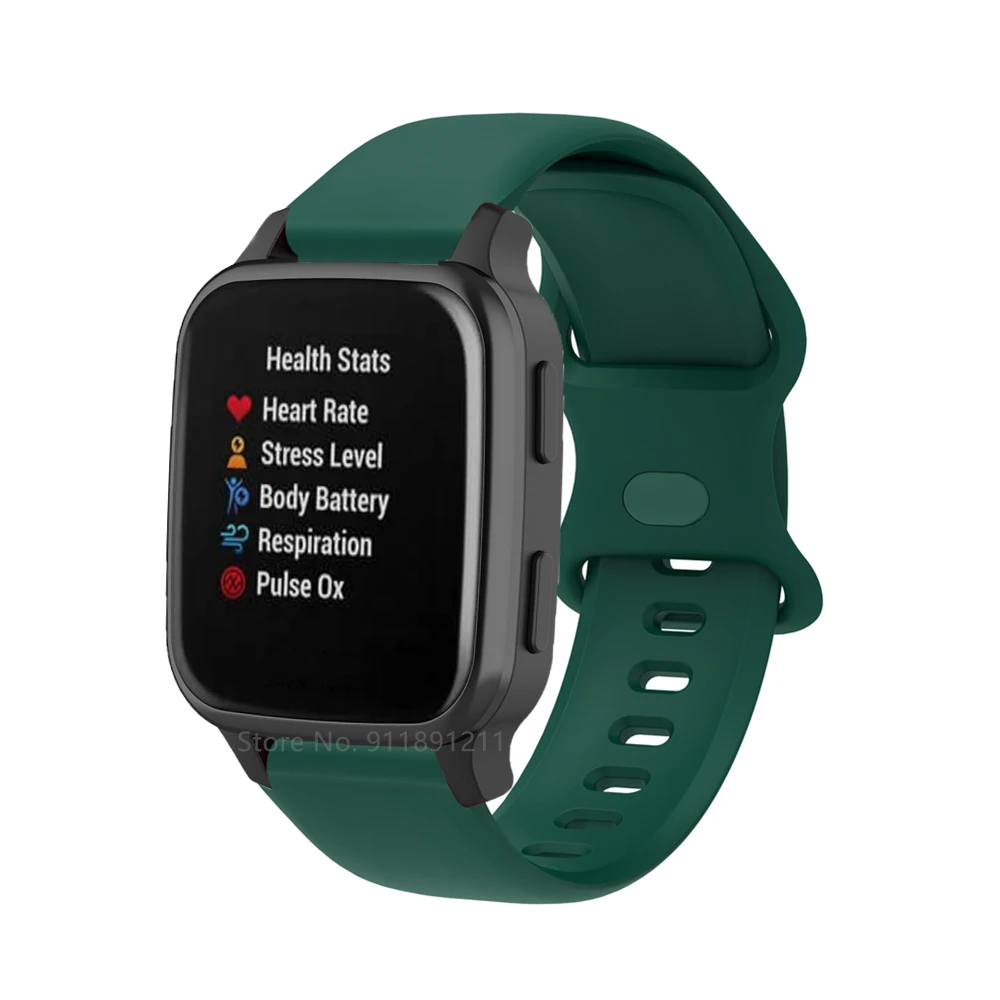 سيليكون شريط للرسغ للغارمين Venu SQ 2 Venu 2 Plus 3 Forerunner 165 55 265 255 245 645 Vivoactive 5 سوار ساعة ذكية
