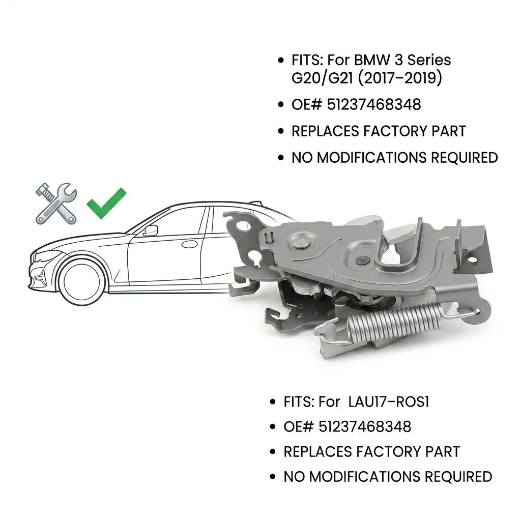 

51237468348 Front Hood Lock Latch For BMW F44 G20 G26 G80 F30 F31 F32 G22 G23 F36 G82