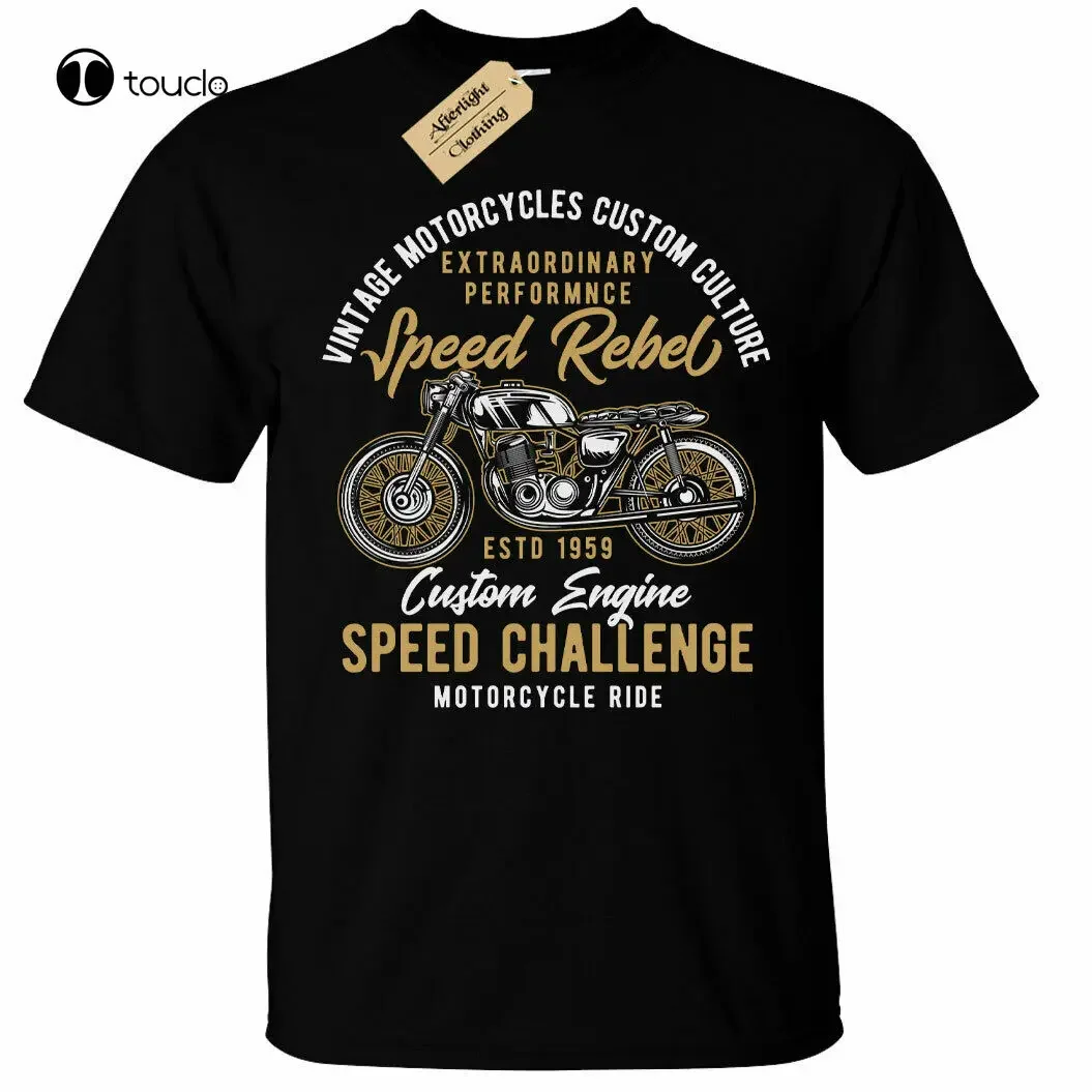 Speed Rebel T-Shirt Mens Biker Top Motorcycle Ride Custom Custom Aldult Teen Unisex Digital Printing Fashion Funny New Xs-5Xl