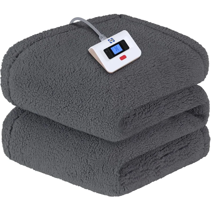 

Электрическое одеяло, полноразмерное мягкое одеяло из шерпа с подогревом, одним управлением, 10 уровней нагрева и настройками автоматического выключения от 1 до 12 часов.
