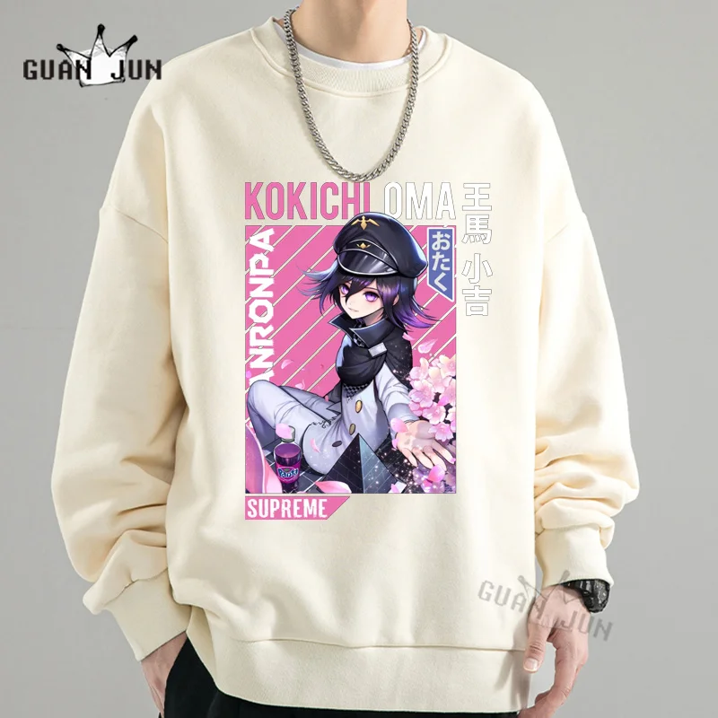 Hot Japanese Anime Danganronpa Hoodies Men Kawaii Hip Hop 90s Harajuku Kokichi Oma Streetwear Ouma Kokichi Sweatshirts Male