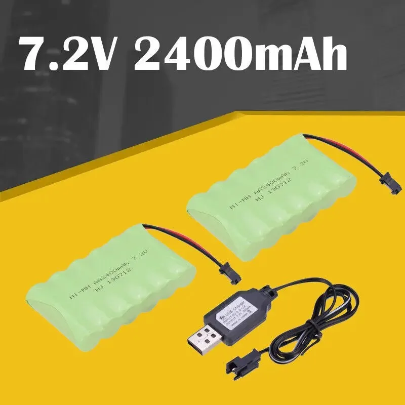 7.2V 2400mAh Ni-MH Rechargeable AA Battery Pack w/ SM-2P Plug for Old Version 15 Channel 2.4G Huina 1550 550 RC Excavator NiMH