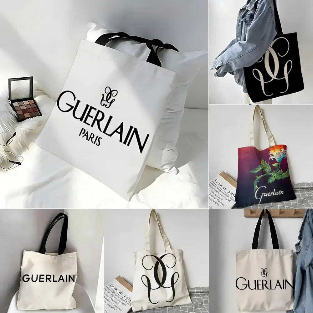 Ancient Beauty Charm G-Guerlain 2 Storage Bags Canvas Tote Bag Large Women's Designer Handbags Shopping Bags for Groceries