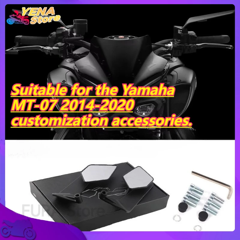 

The invisible wing adjustable rotating rearview mirror is suitable for the Yamaha MT-07 2014-2020 customization accessories.
