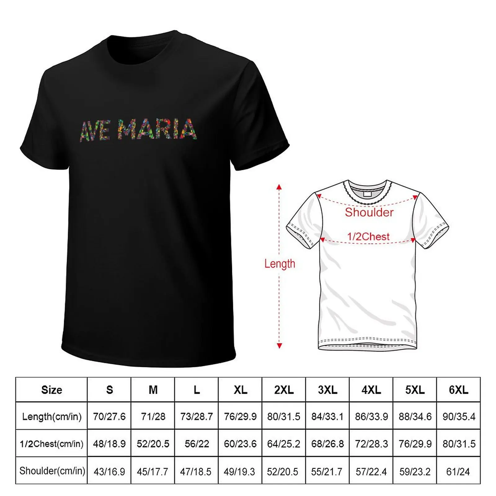 Ave Maria T-Shirt Classic Crew Neck Cotton T-Shirt