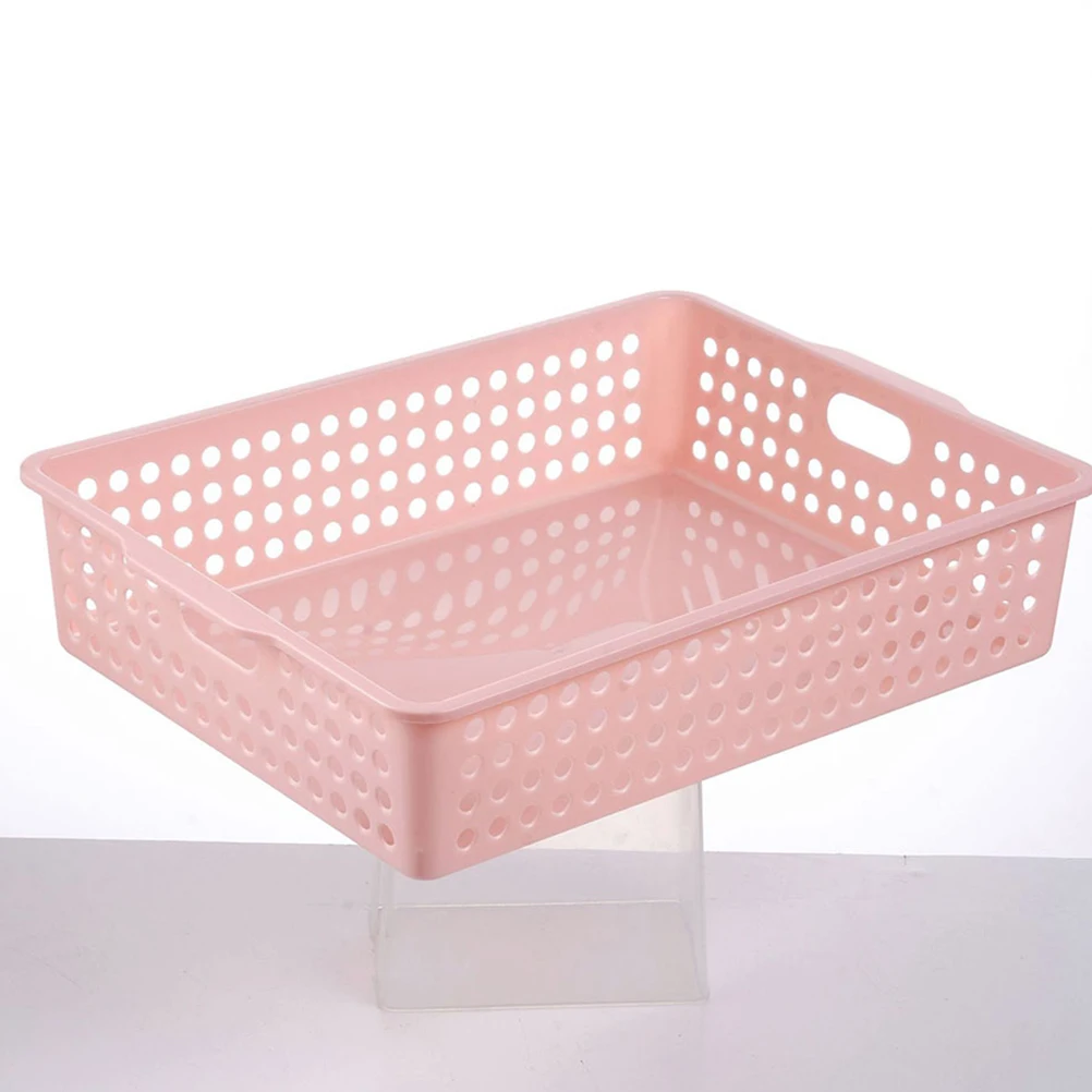 

4 Pcs File Storage Basket Plastic Multifunctional Organizer Classroom Home Office Supplies Large Capacity Desktop Tidy Smooth