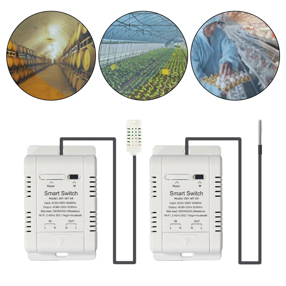 Para aplicación EWelink, Monitor de temperatura y humedad, interruptor inteligente para el hogar, Control remoto en cualquier momento, actualizaciones de estado en tiempo Real