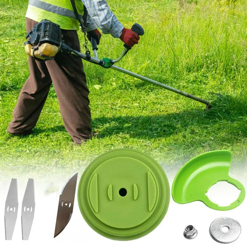 Electric Weeds Eater Cutter Universal Lawn Mower Head Replacement Blades Fittings Garden Tools With Grass Guard Garden Supplies