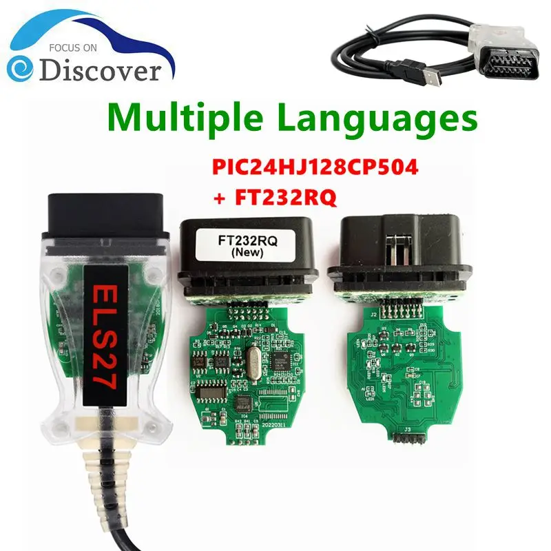 New ELS27 FORScan V2.3.8 PIC24HJ128CP504+FT232RQ Chip OBD2 Diagnostic Cable For FORD/Lincoln/Mercury/Mazd Multiple Languages