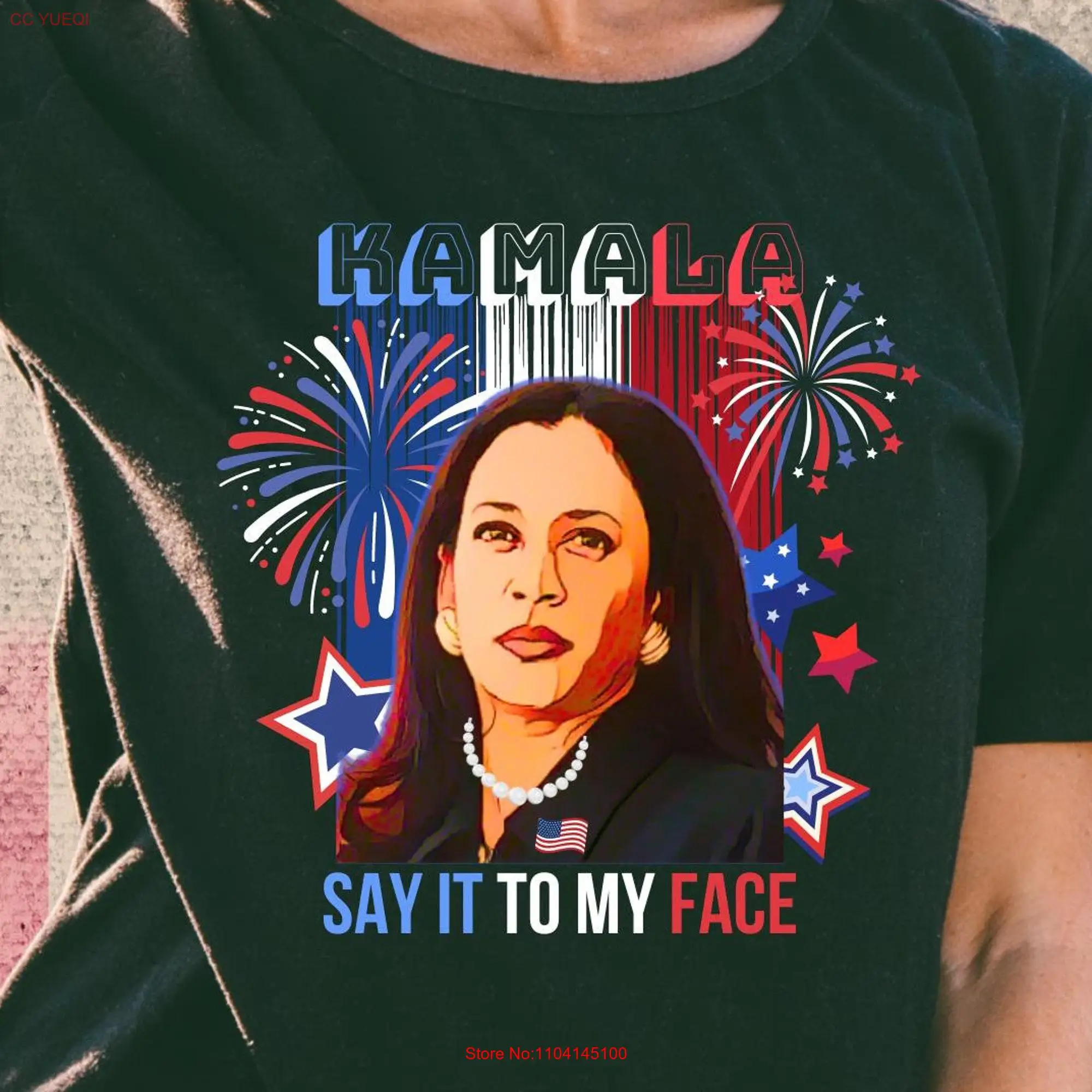 Kamala Harris shirt Say it to my Face Ka Ma La 2024 Chucks and Pearls Madam President I'm Speaking Quote T Vote blue roevember