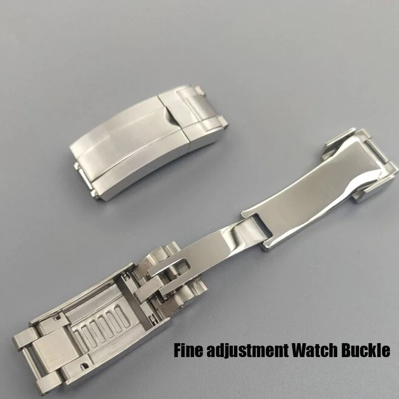 Fine Steel Folding Buckle Glide Lock Fit For Rolex Submariner Oysterflex Daytona GMT Watch Band Strap Deployment Clasp 9MMX9MM