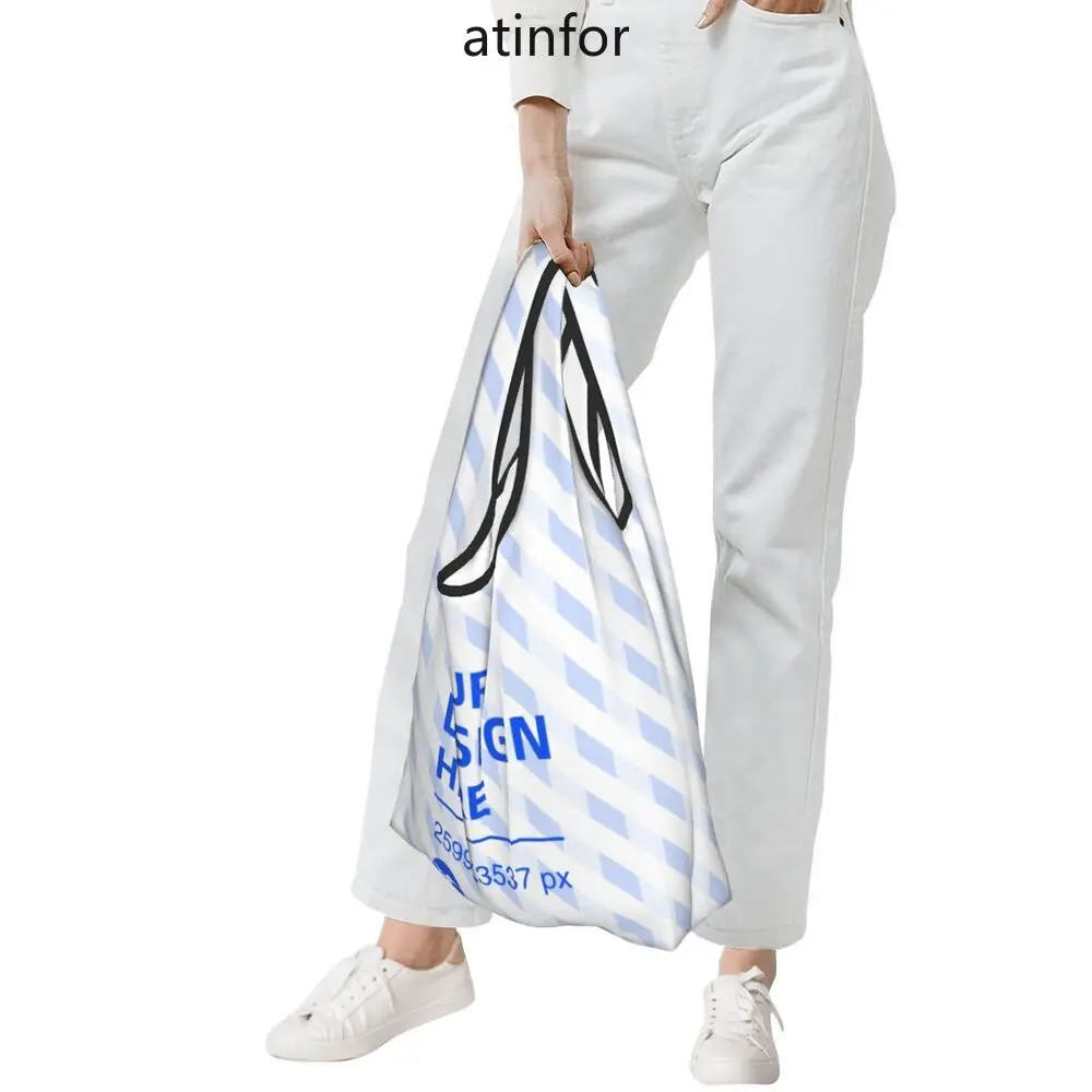 atinfor Wholesale Customize 38x64CM Tank Top Shape Fold Eco-Friendly Shopping Bags -Full-width Printing