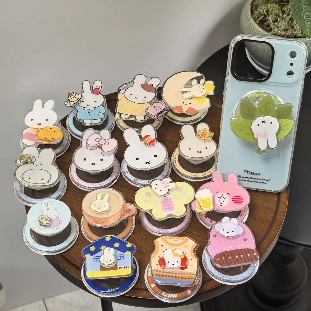 Miffy Rabbit Niedlicher Cartoon für Magsafe Magnetischer Telefonhalter Griptok Grip Tok Ständer für iPhone Samsung Faltbarer kabelloser Ladehalter – Detail 1