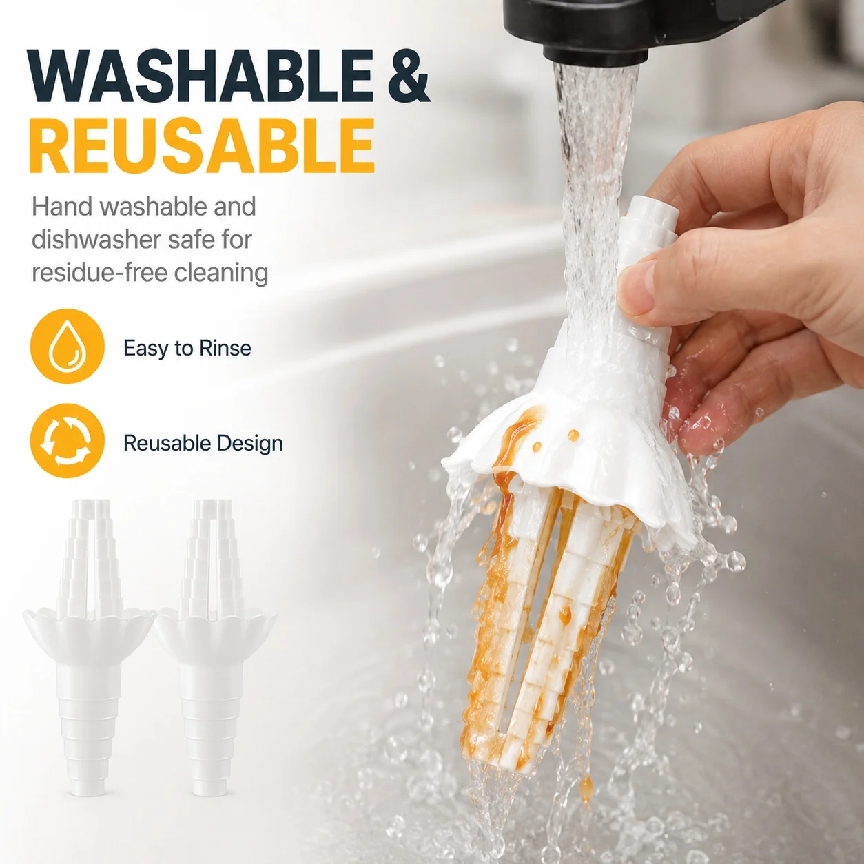 Universal Bottle Emptying Kit - Reusable Liquid Transfer Connector with No Waste Funnel Adapter, Compatible with Soap, Shampoo